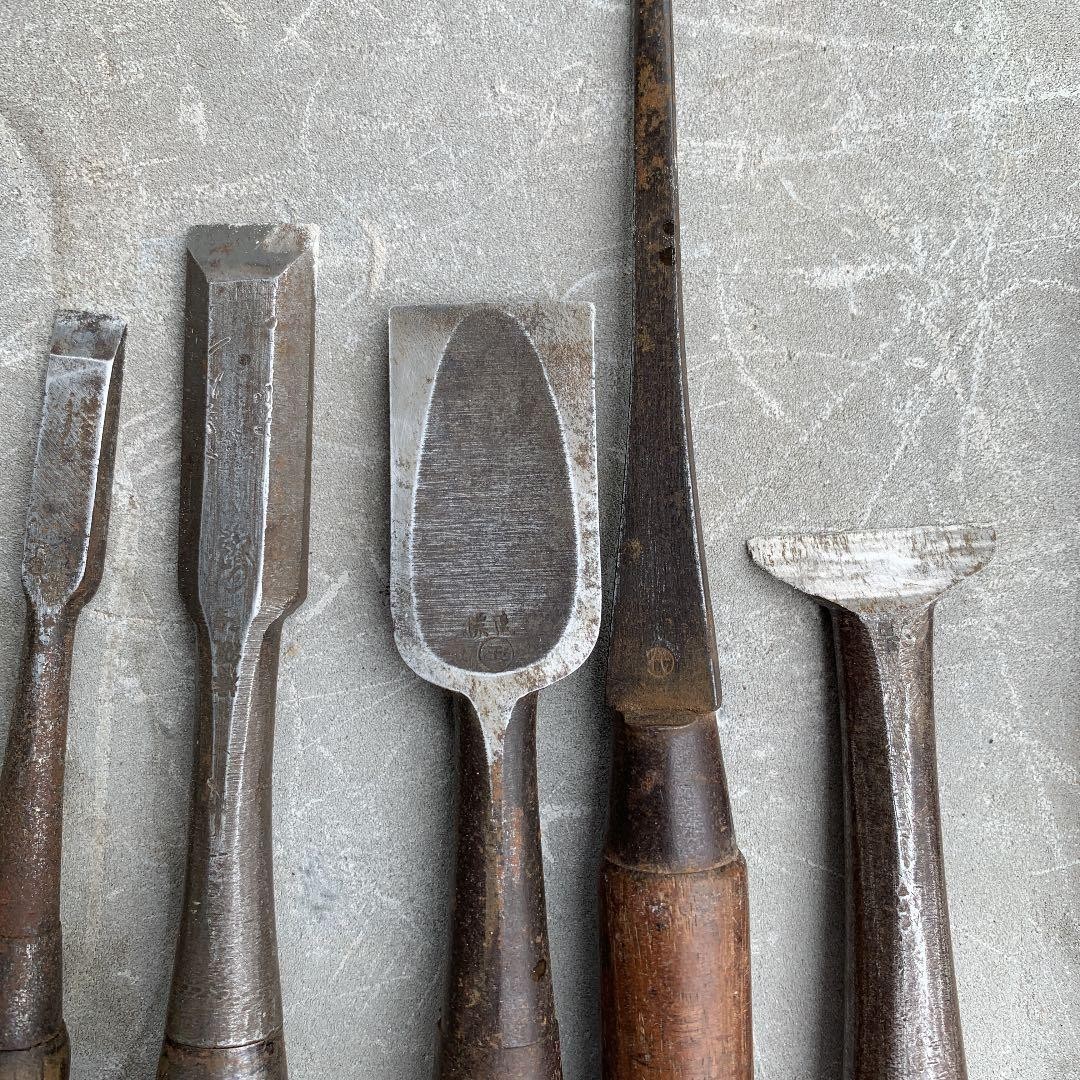 Chisels Japanese Carpentry Tools Showa Era Vintage Set of 6