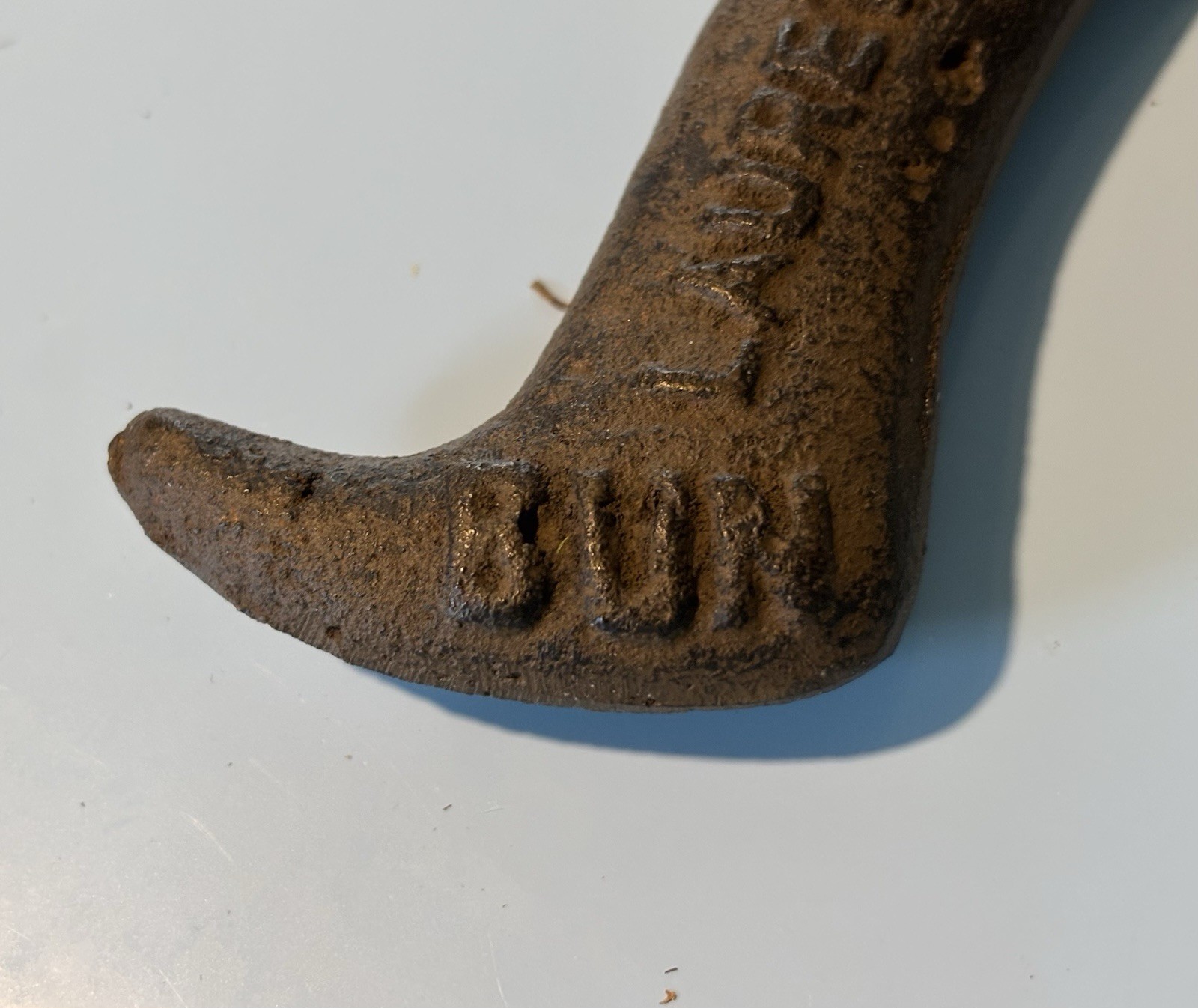 Old 1901 Carrie Nation hatchet/Stove Tool/Cast Iron Ad Prohibition Message