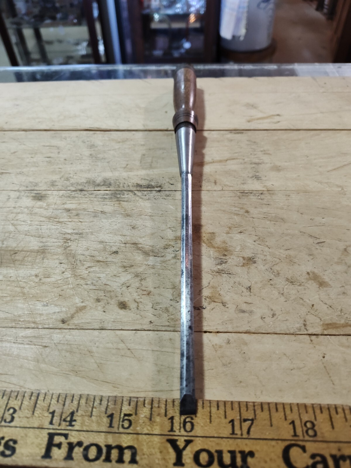 Vintage Orlock Socket Chisel w/ Wood Handle Timber Framing Chisel 1/4″