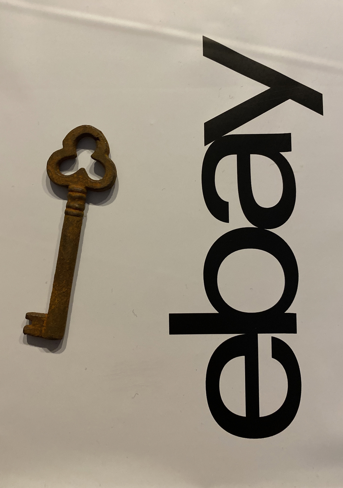 Lucky 🍀 Clover Victorian Cast Iron Key Skeleton Castle Rust Patina Collector