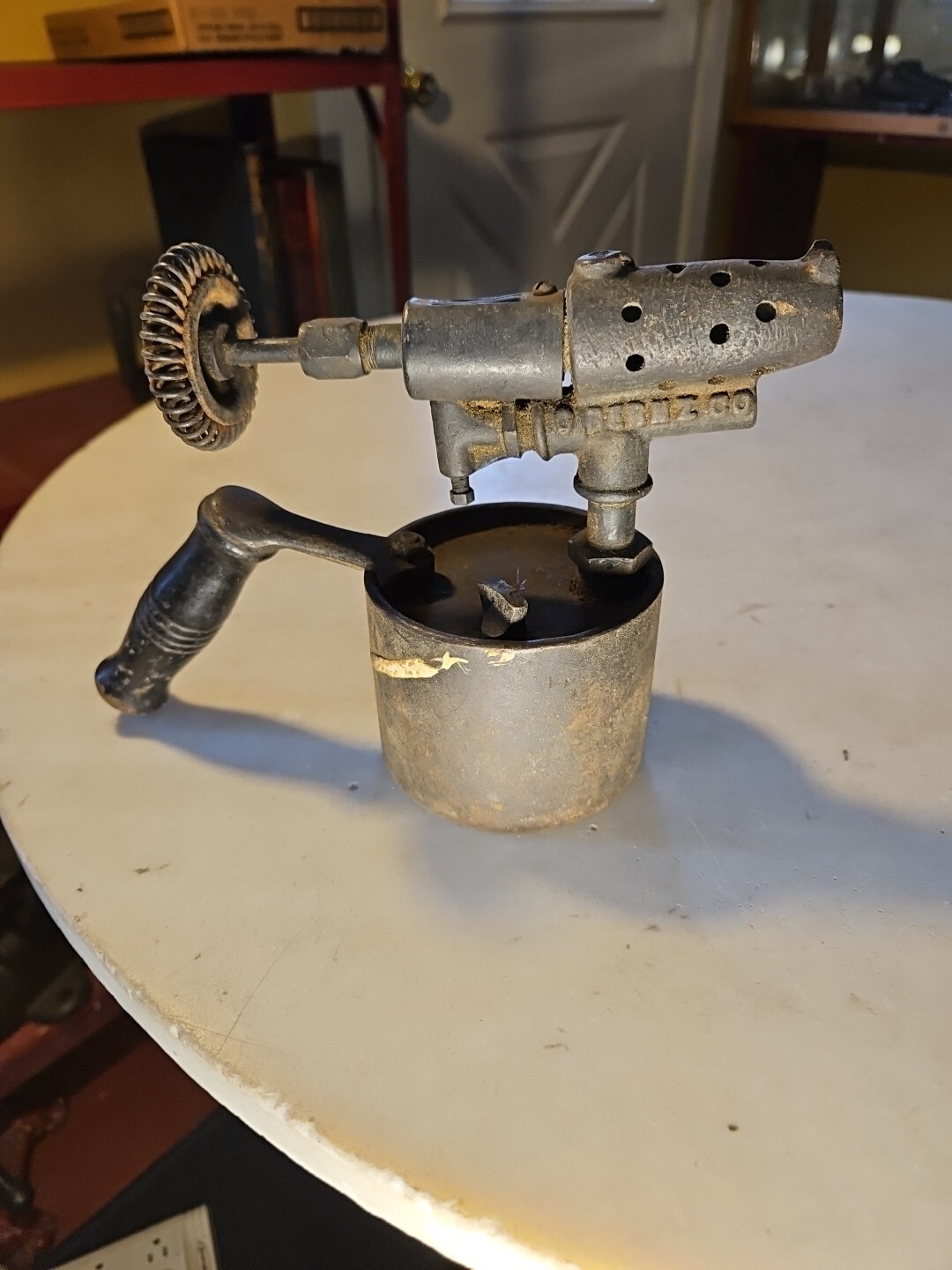 Antique BERNZ CO PATENTED Blow Torch Unusual Early Brass+Steel Restoration Part