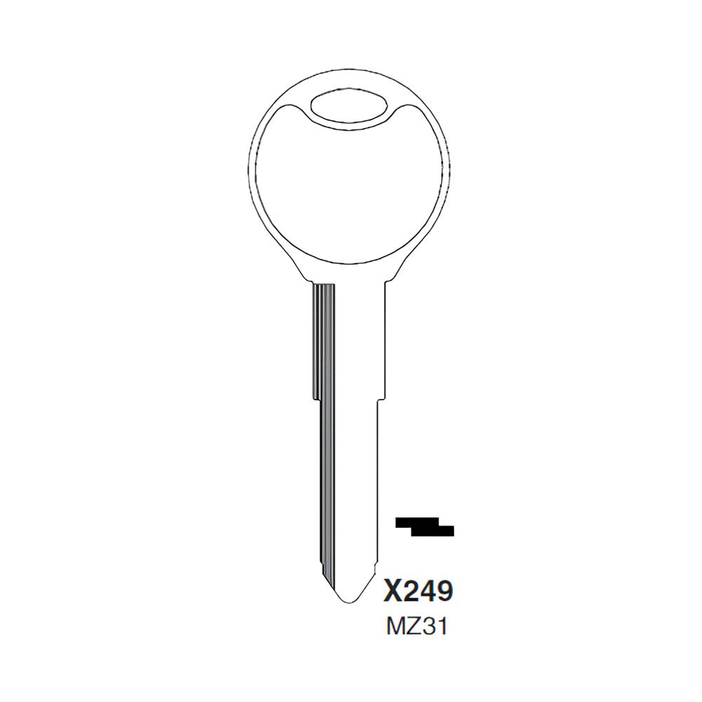 MZ31 / X249 Key Blank Nickel