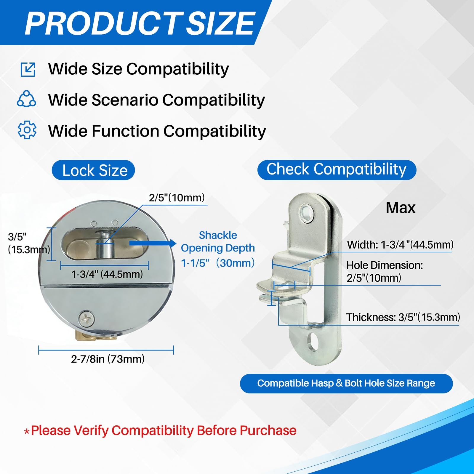 2-7/8″ Rustproof Solid Steel Puck Locks, Heavy Duty Security Trailer Door Loc…