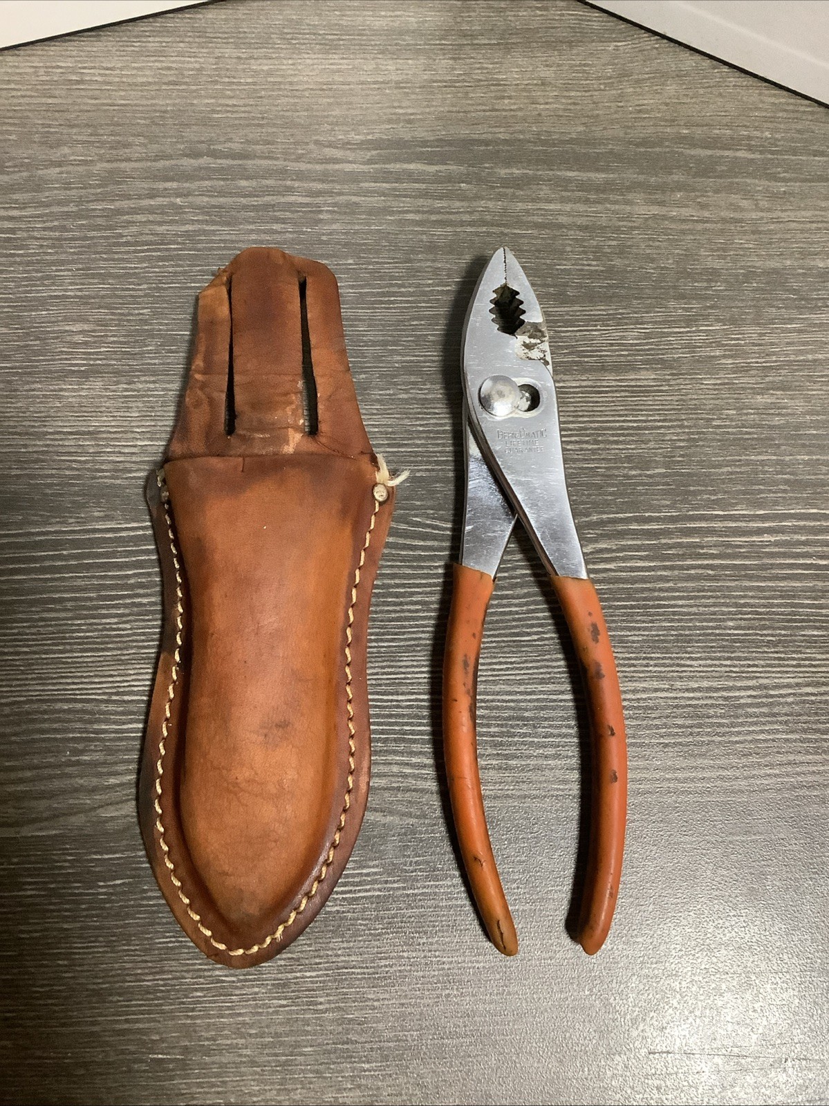 1980s Vintage 8″ Length ** BERNZOMATIC *** Slip Joint Pliers W/Sheath Japan