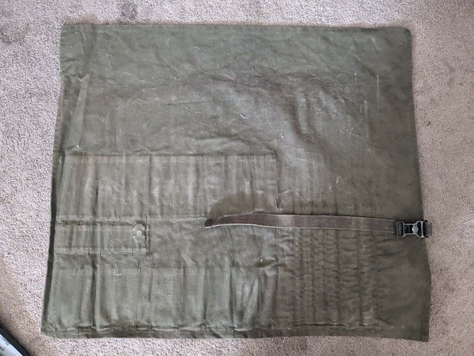 Vintage US Military Signal Corps Auger Drill Bits and Tools in Canvas Roll
