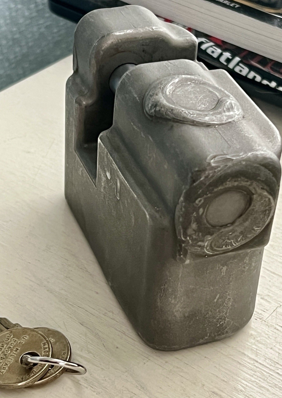 Hi-Shear LK1200 Military Padlock, 1 Operating And 1 Control Key Made in USA 1982