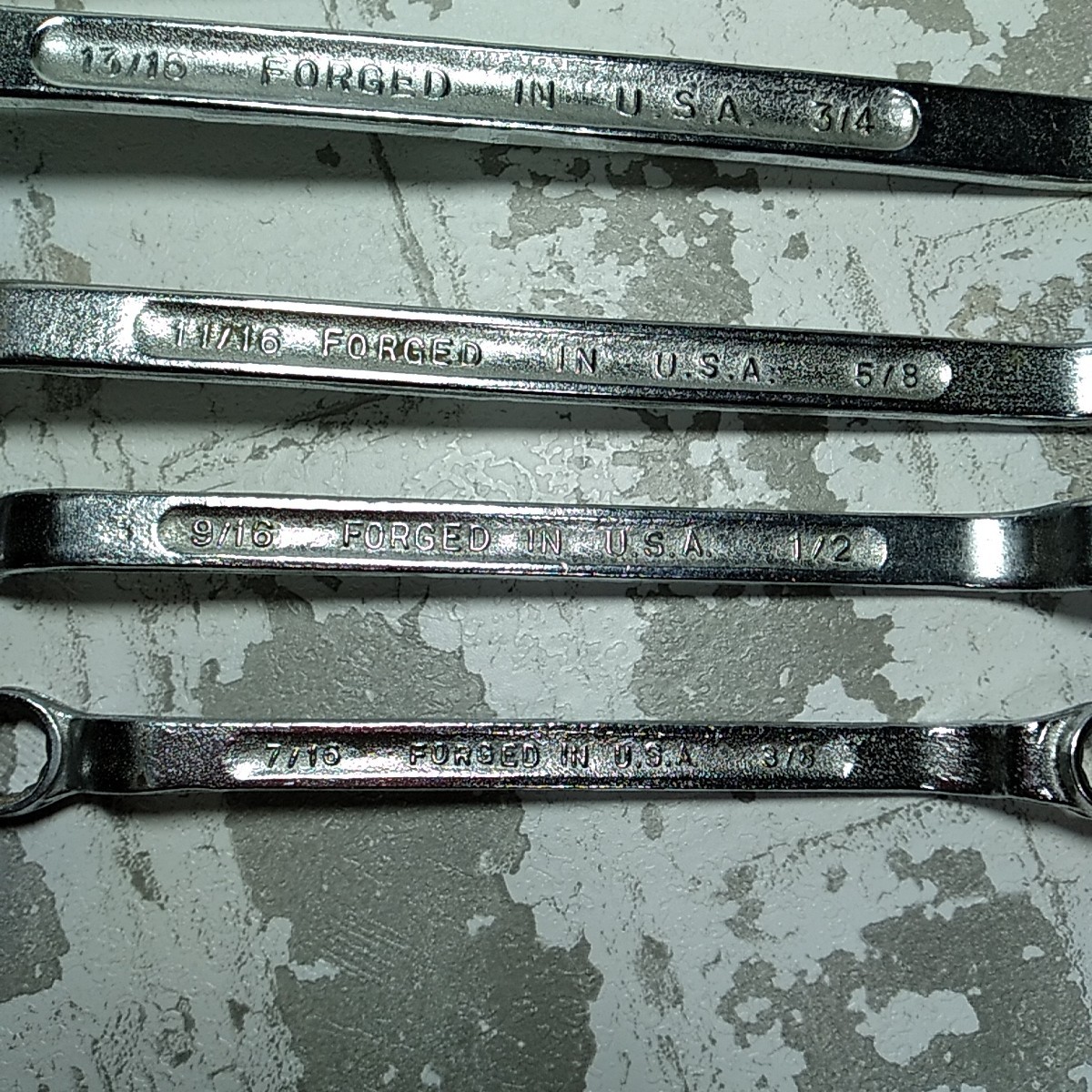 1980’s Forged In USA Offset Double Box End Wrench Set of 5 Pc 7/8 – 3/8