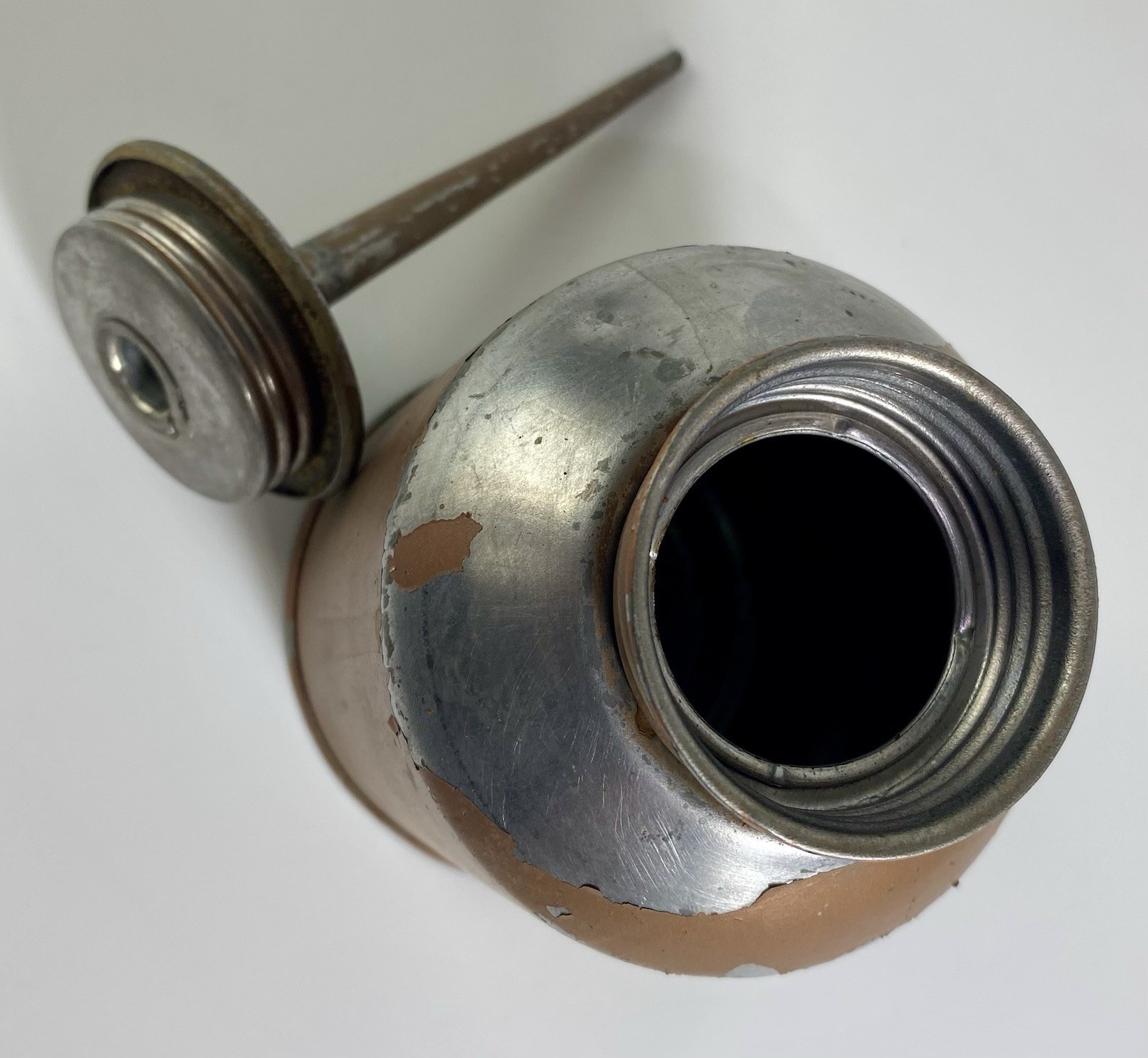 Vintage Thumb Oiler/Oil Can with Spout – Aged Copper Paint – Use or Display!
