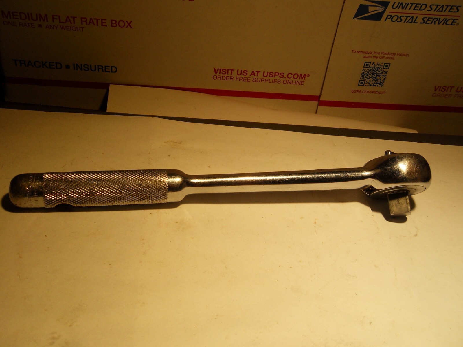 Indestro Super 3275 1/2″ Drive 10″ Long Knurled Handle Round Head Ratchet USA