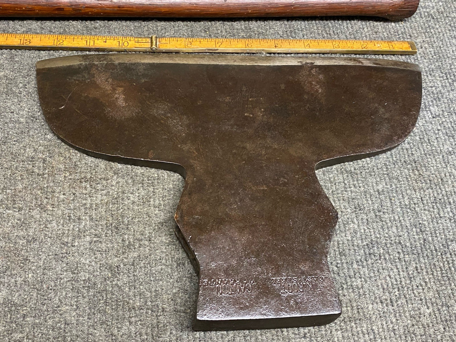 Rare Antique K. Root 1800’s 12-1/2” Broad Axe With Original Handle Never Used
