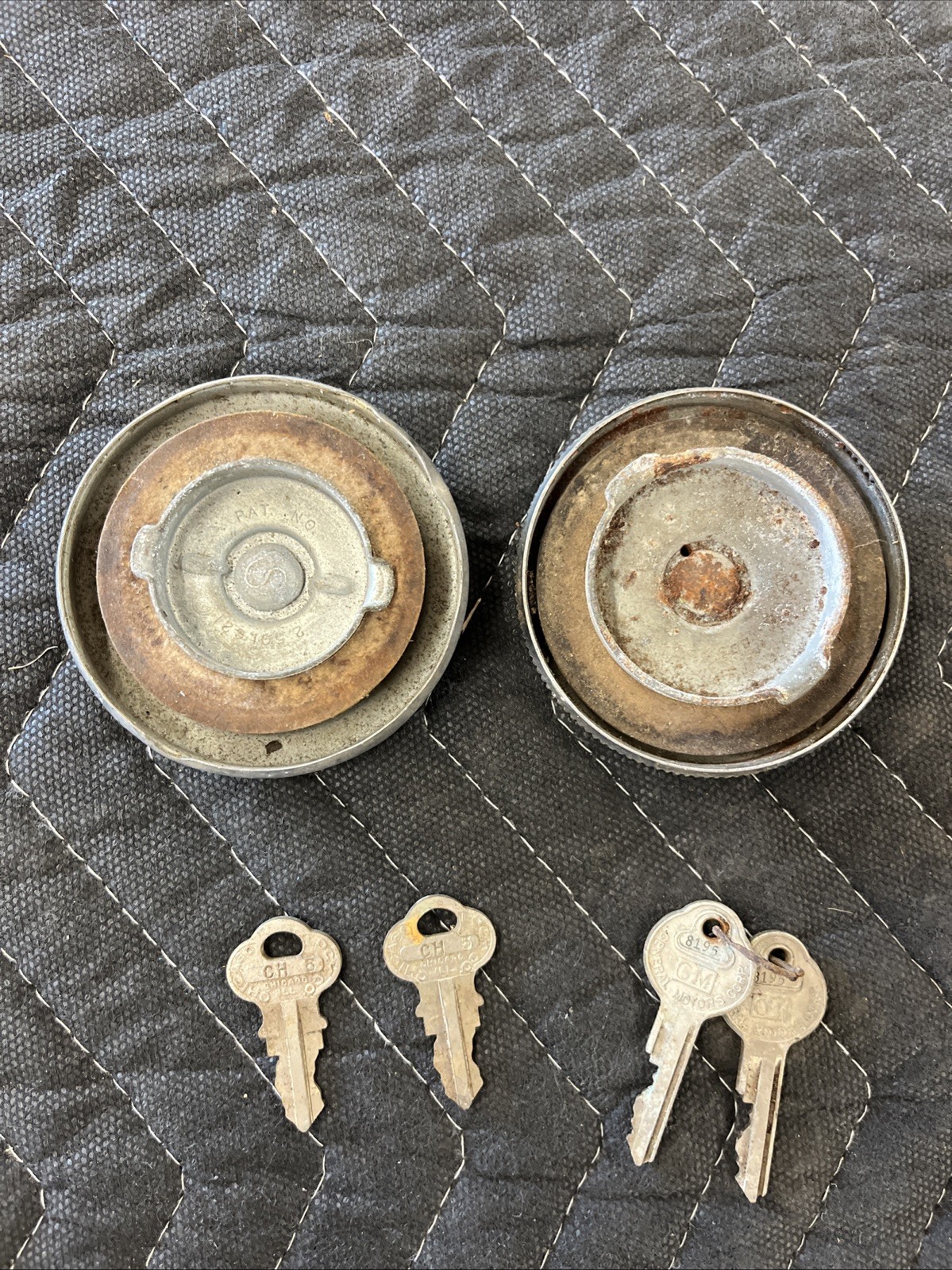 Vintage Keys And Gas Caps