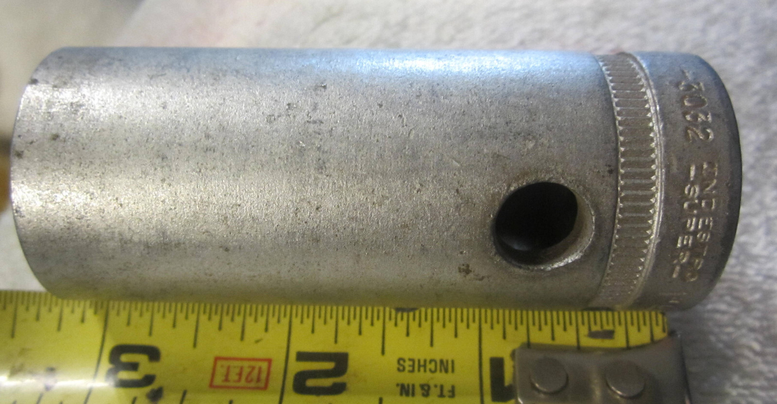 1″ Indestro Socket 12 Point 1/2 Drive Deep 3032 USA VTG tool ,heavy wall