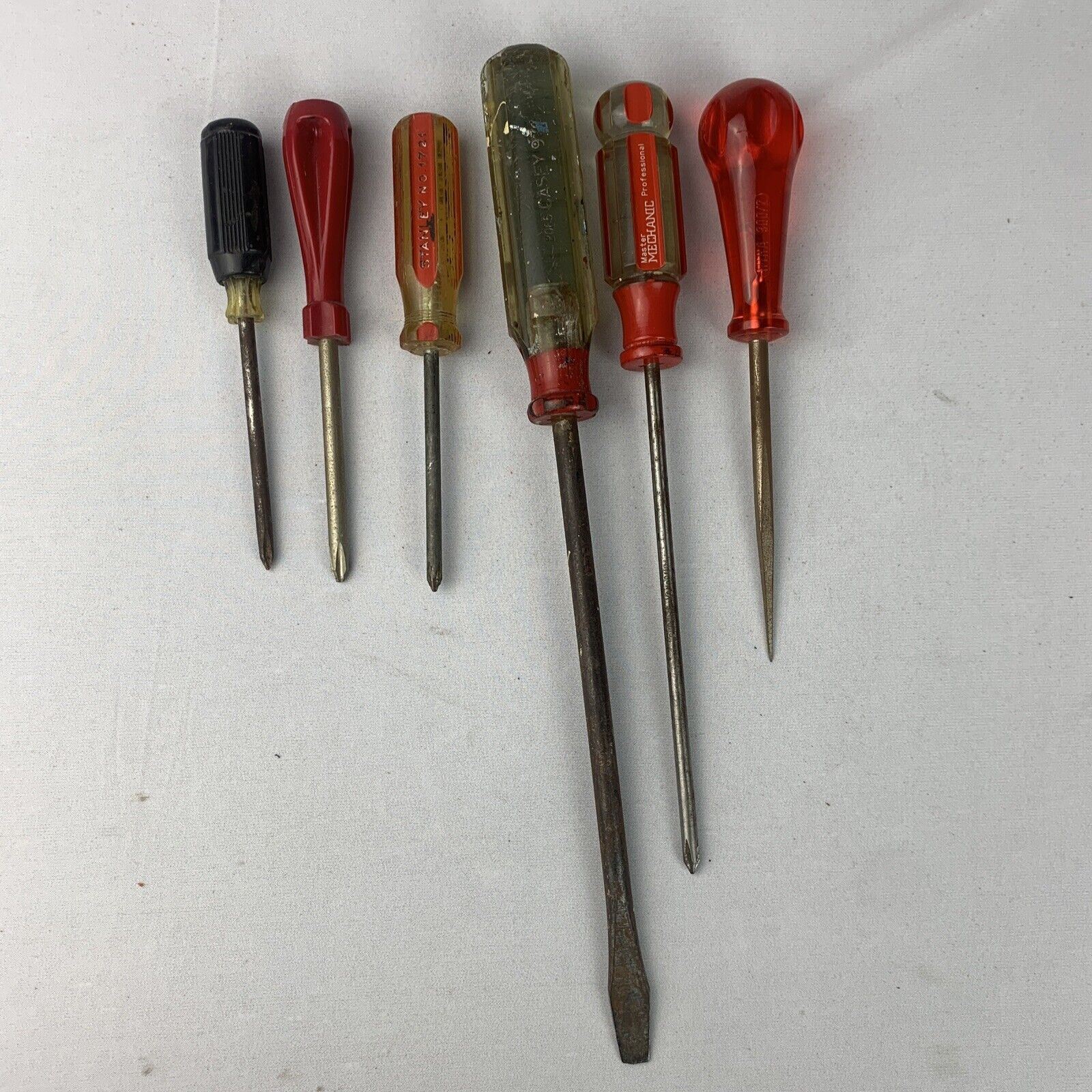 (6) Vintage Stanley, Phillips, Casey Screwdriver Master Mechanic Made in USA