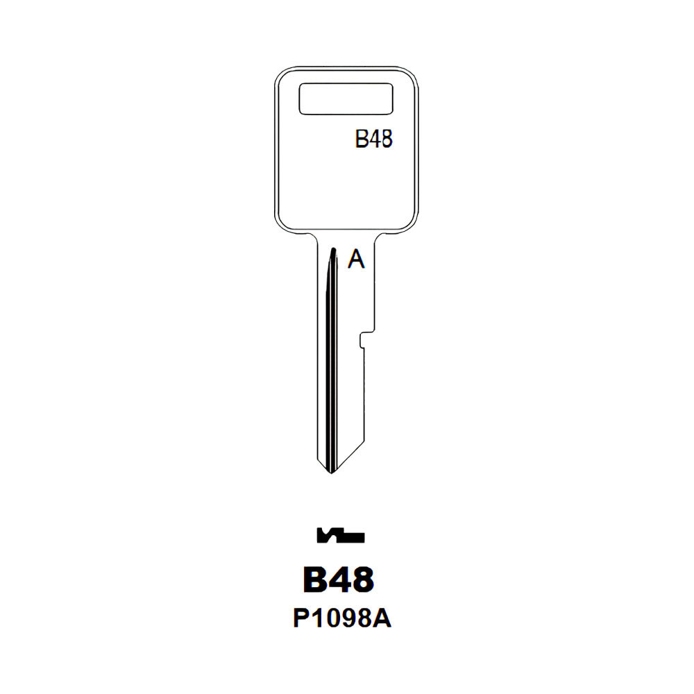 B48, P1098A Key Blank Nickel