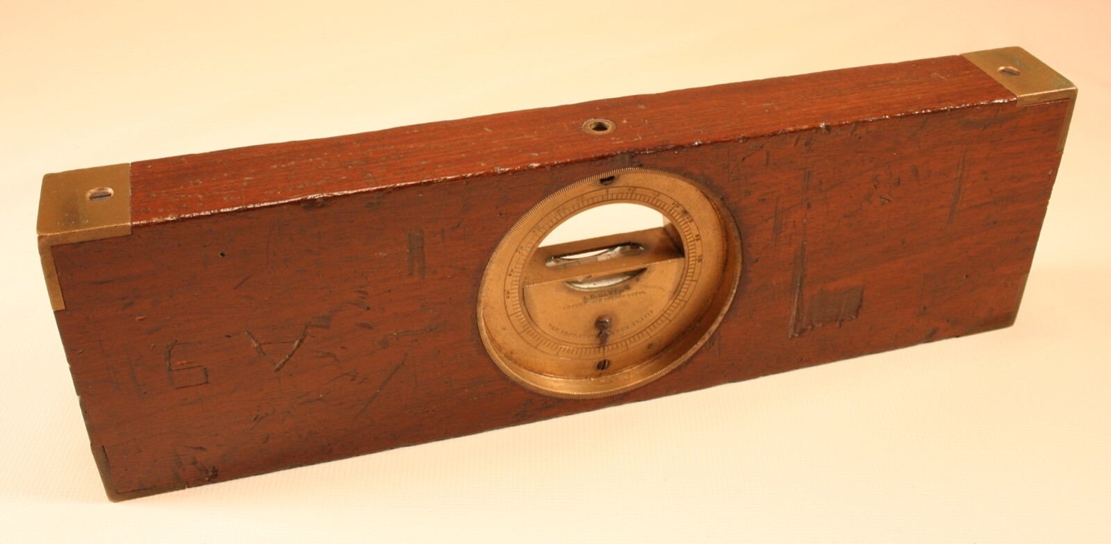 Rare Davis No. 2 12″ Mahogany Inclinometer