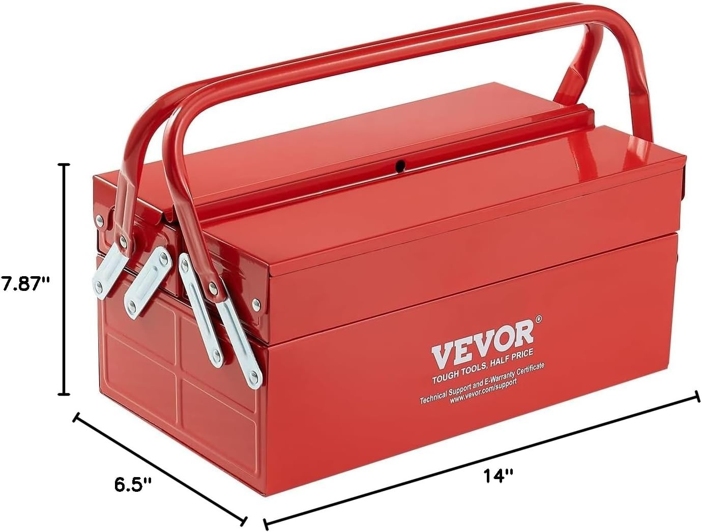 Two Tier 14 Inch Tool Chest with Ample Storage for Household and Factory Use