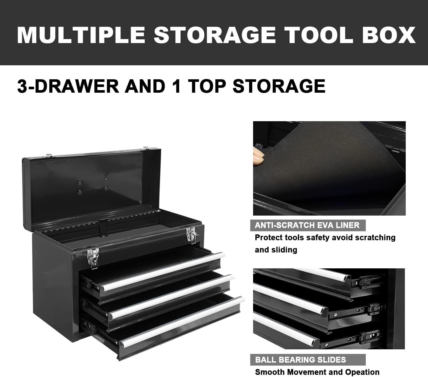 Durable 20.5″ Steel Tool Box with Smooth Gliding Drawers – Ultimate Tool Storage