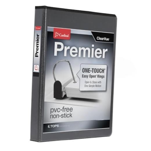 10301 Easy-Open ClearVue Locking Slant-D Binder Cap, 11 x 8 1/2, Black 1-Inch