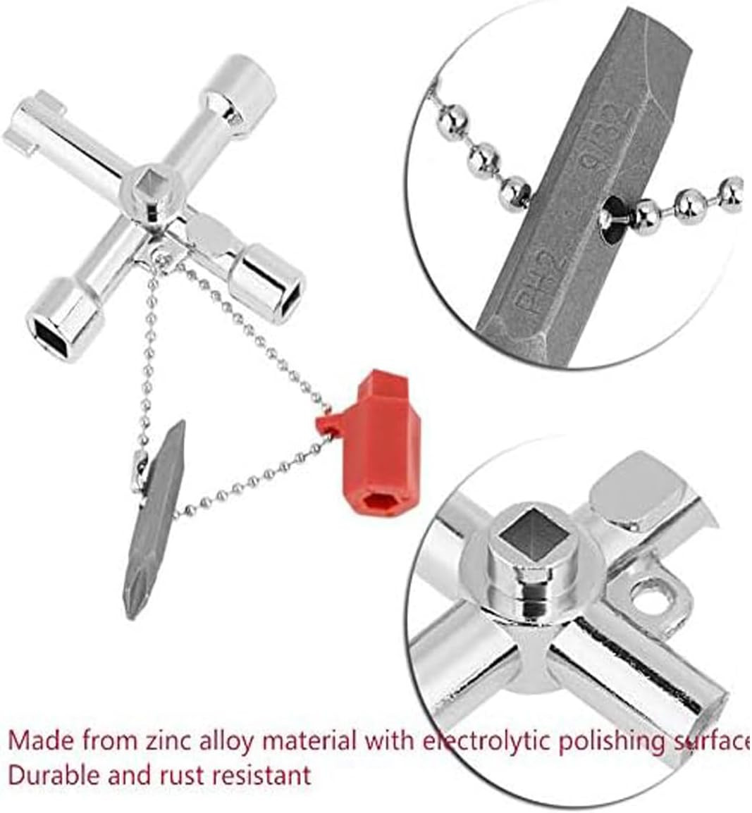 4 in 1 Universal Utilities Key, Multi-Functional Universal Cross Key with Bit Zi