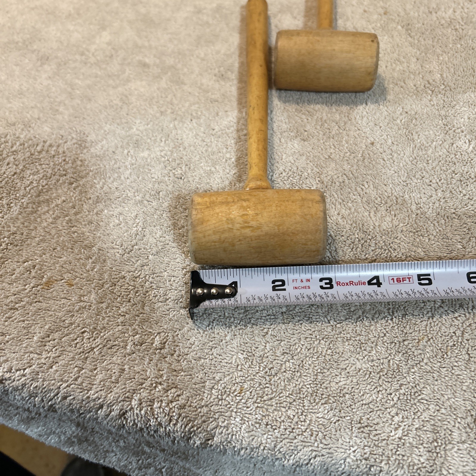 VINTAGE ALL WOOD HAMMER MALLET – TOTAL WEIGHT IS 3 OUNCES WITH WOOD HANDLE