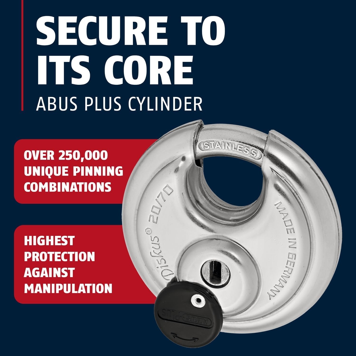 Abus Diskus Stainless Steel Padlock 20/70 2.75 inch Replacement