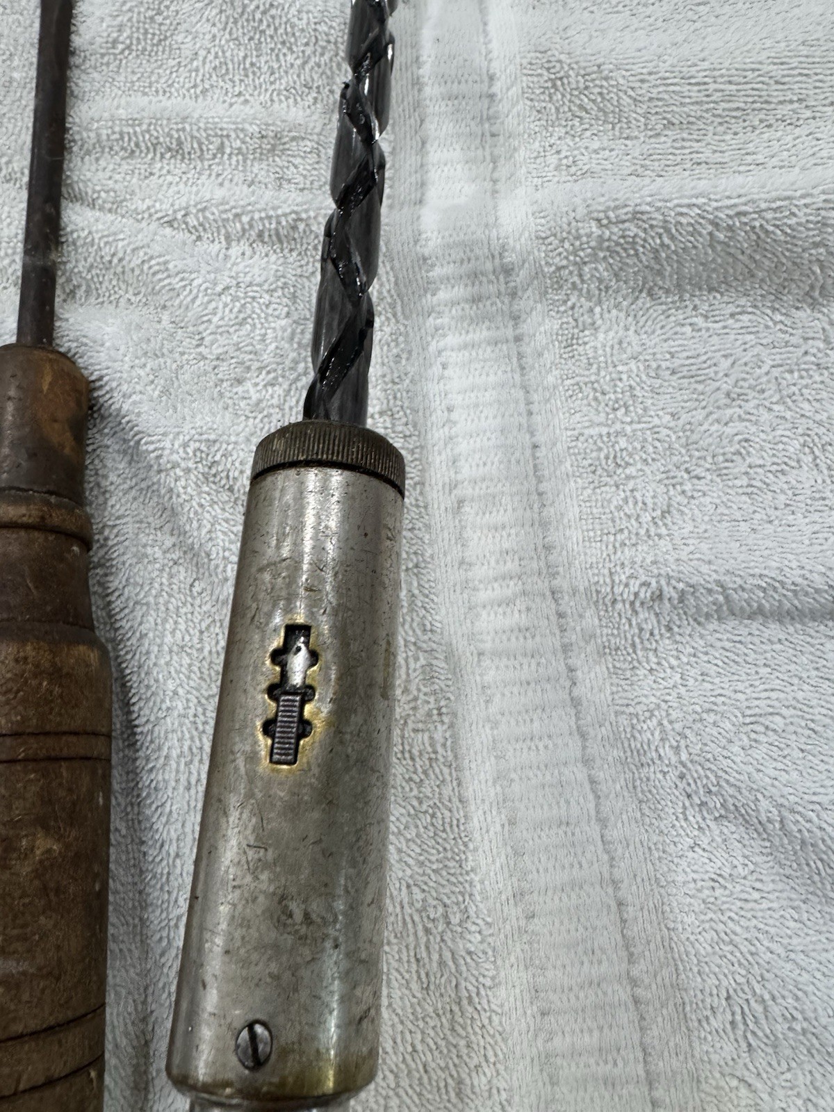 Lot Antique Tool Hand Drill EggBeater Brace Square Chuck Thumb Screwdriver