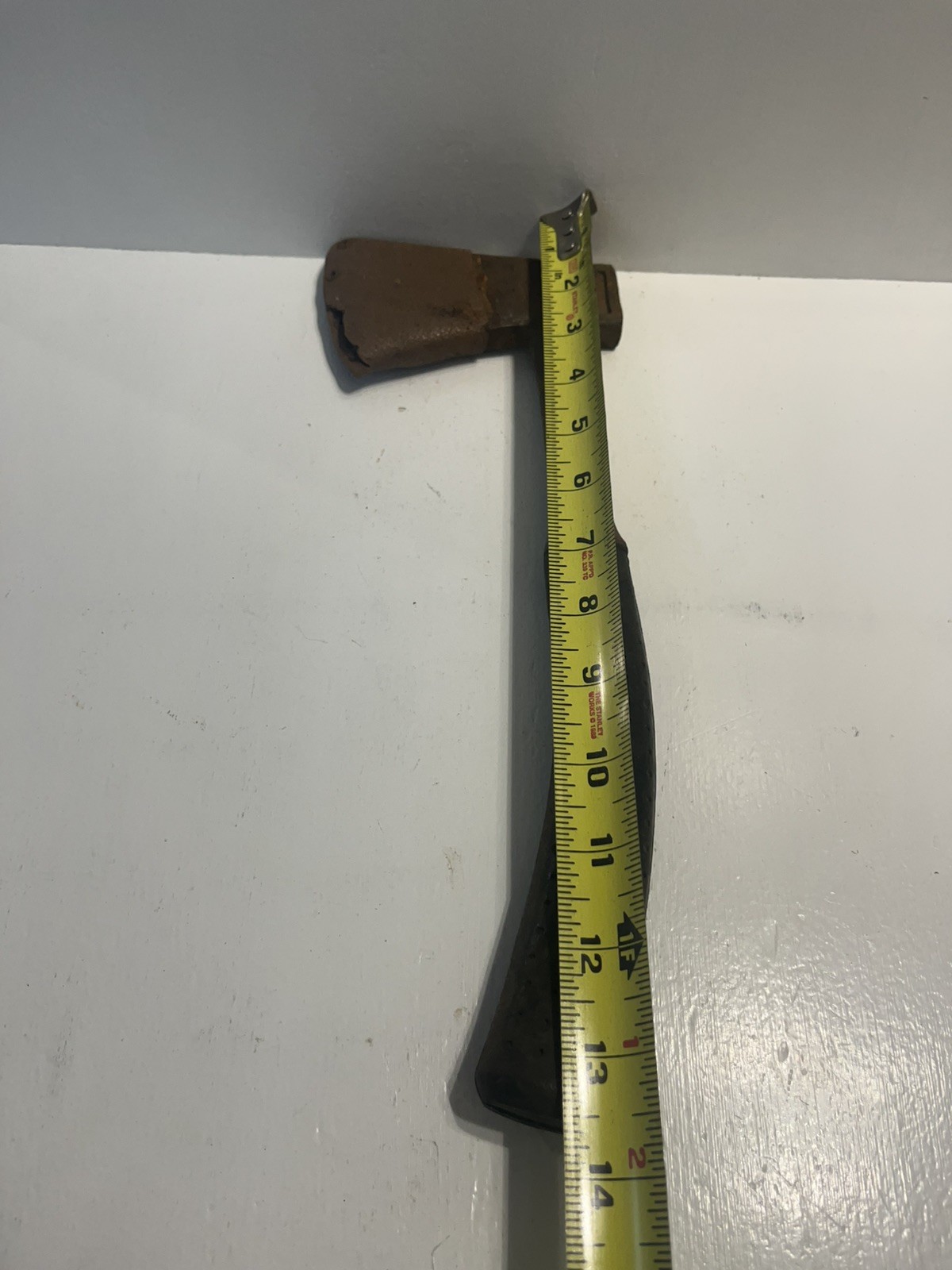– Steel Axe Hatchet Foreig Drop Forged Sheath Has Wear Vintage Hand Tool