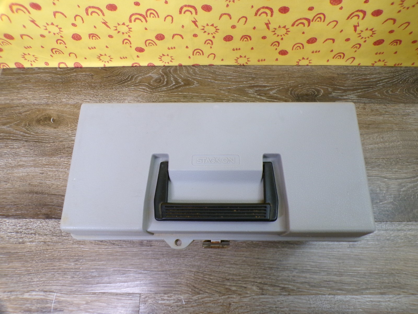 STACK-ON Vintage Gray Toolbox Tackle Box Plastic Removable Tray 13″x6″x6″ USA