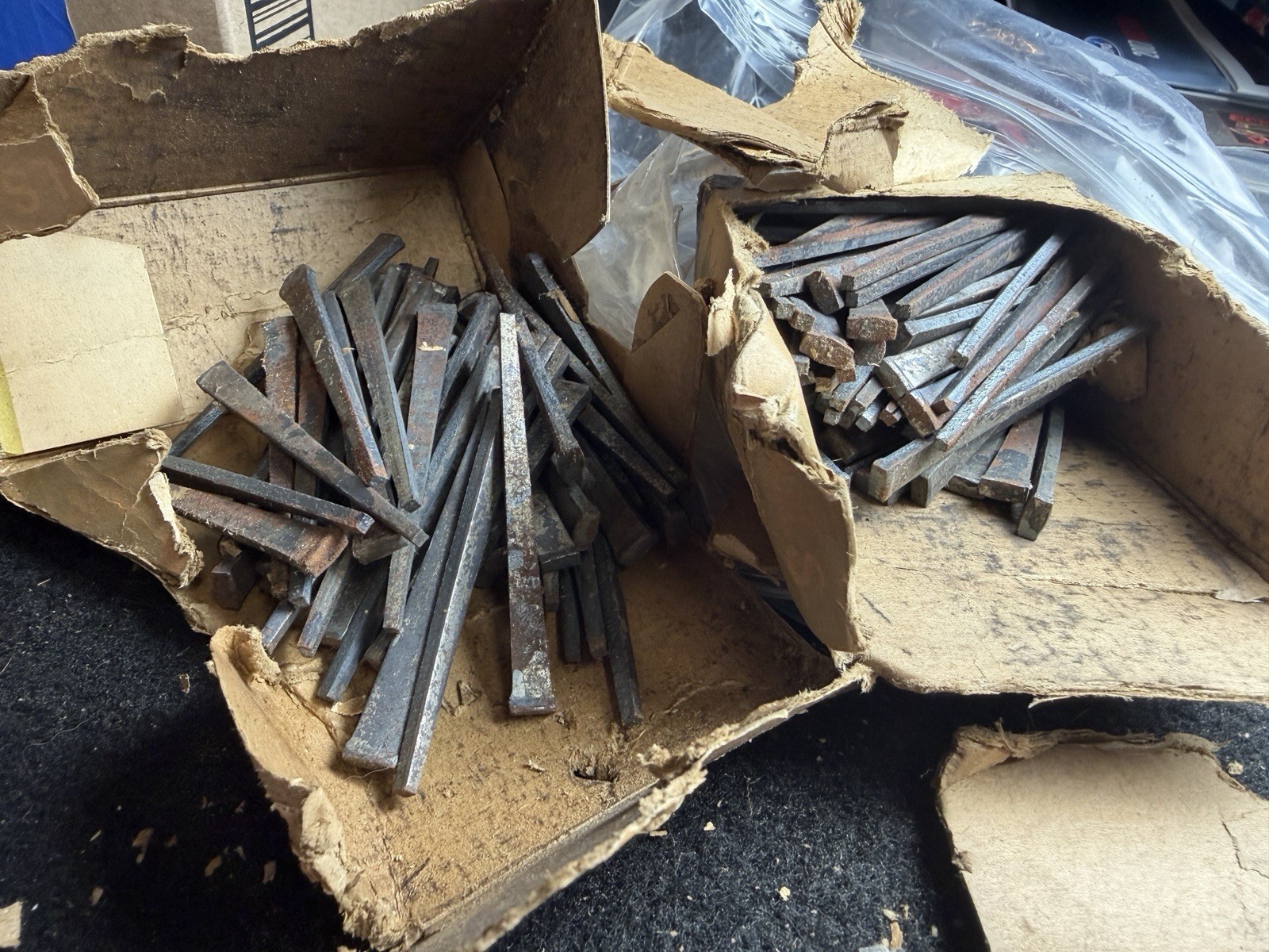 Square Cut Nails 1#14oz 2-1/2″ 8D Vintage Carpentry Barn Floor Vintage Tool
