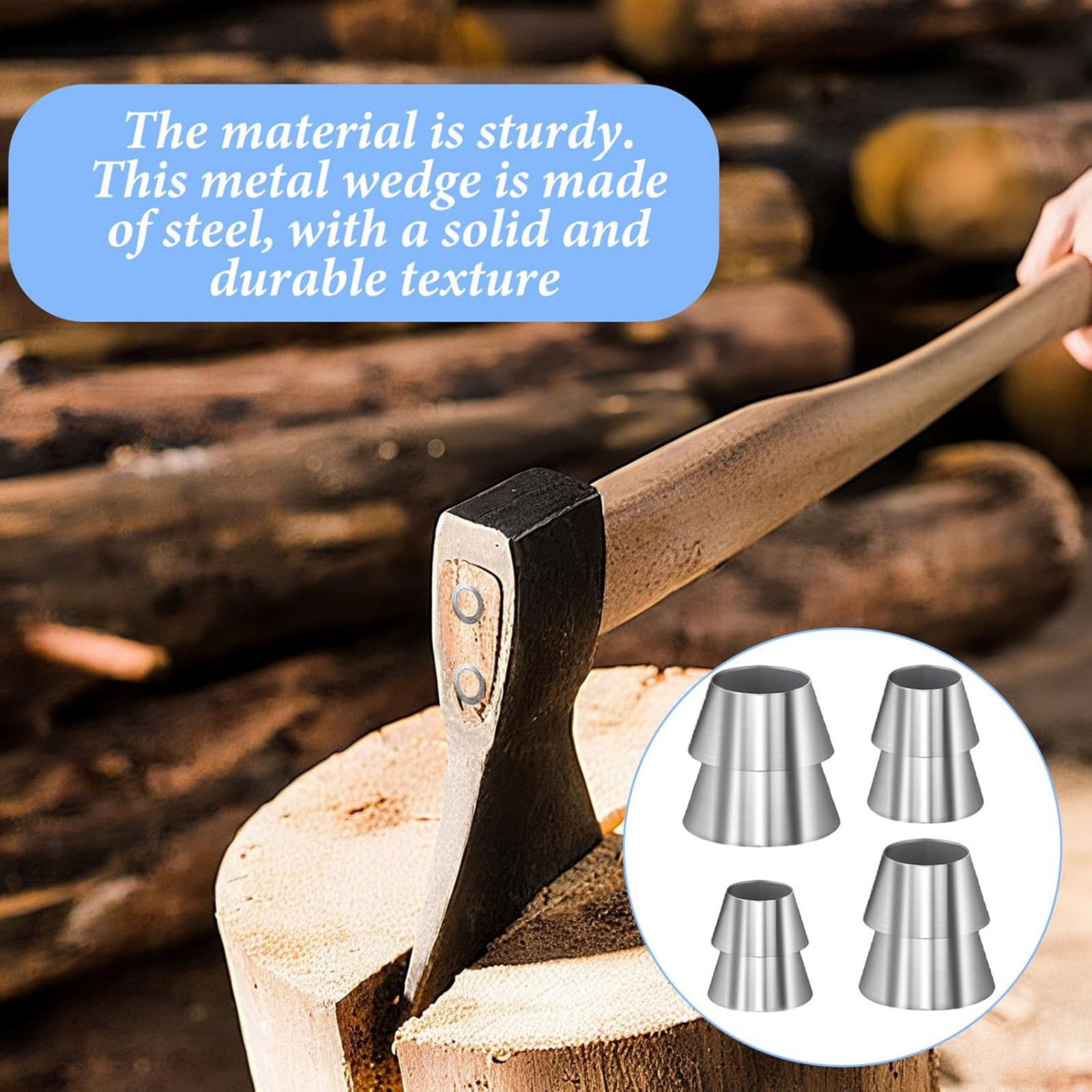 20PCS Axe Handle Wedges Metal Round Safety Wedges for Axe Hammer Repair