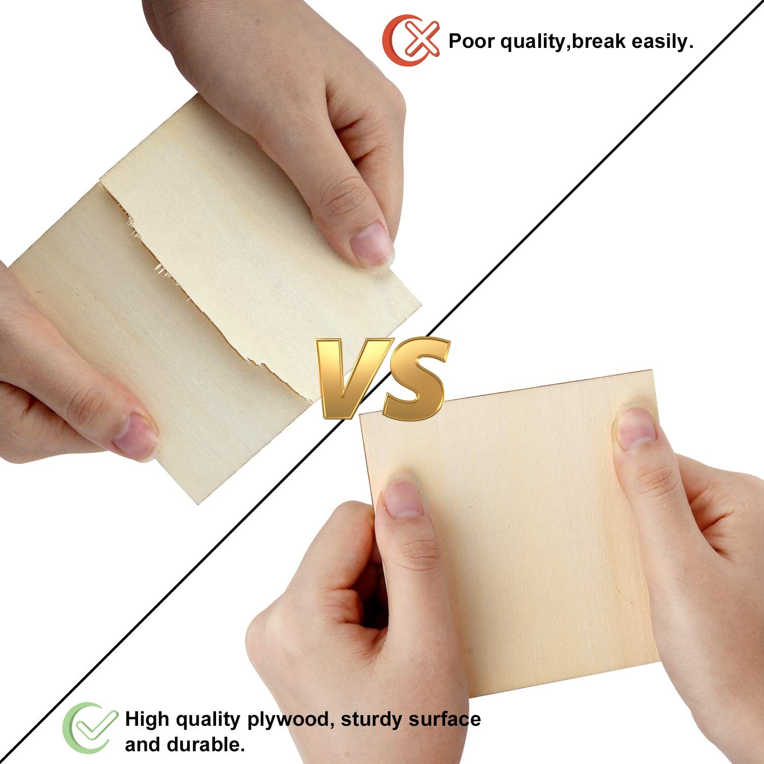 Blisstime 50PCS 4×4 Inch Wood Squares Unfinished 50Pcs, wooden