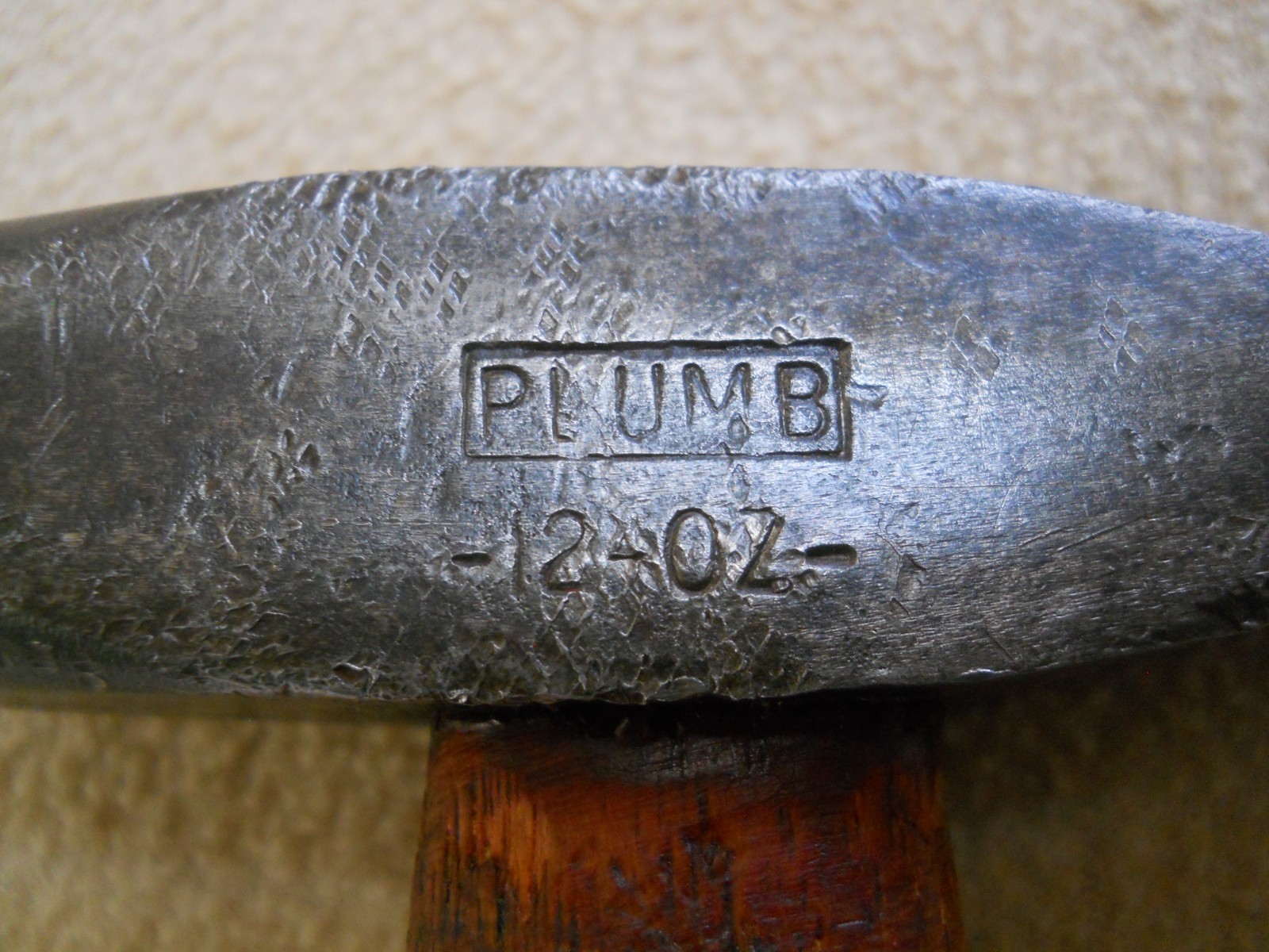 Vintage PLUMB 12 oz Machinist Riveting Hammer / Original Handle