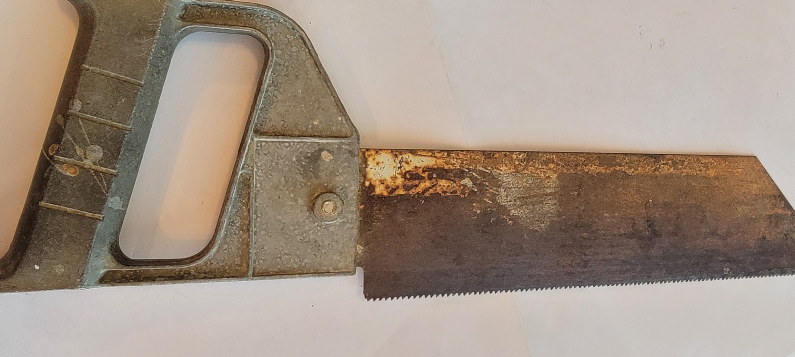 LENOX Hand Saw 10″ Blade With Handle Made USA Vintage Tool. Blue Ts