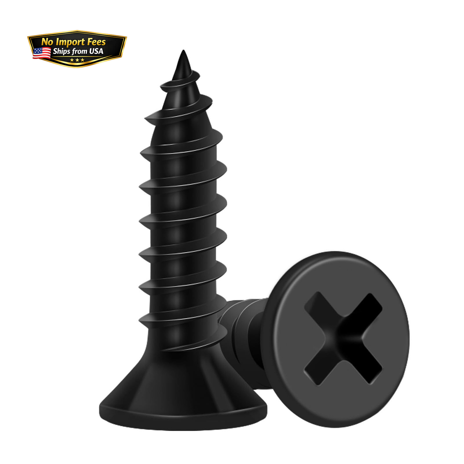 Wood Screws 5/8 Inch, 100 PCS Premium Flat Head Phillips Black Wood Screws, S…