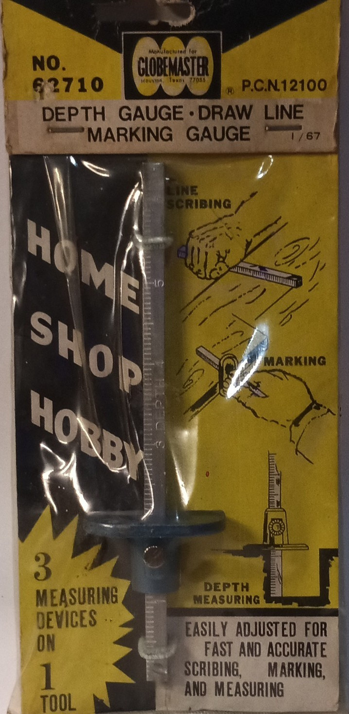 Globemaster No. 62710 3-in-1 Depth Gauge Draw Line Marking Gauge Vintage
