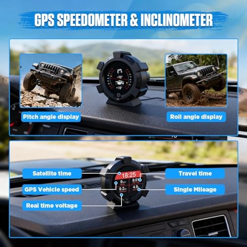 GPS Speedometer MPH for Car,Automotive Head Up Display Inclinometer with