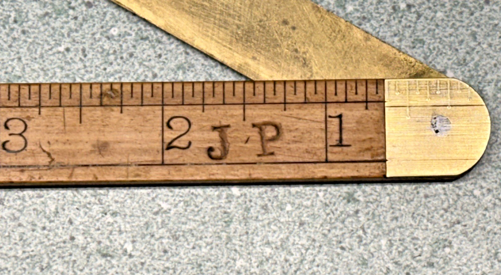 Vintage Stanley EARLY No 42 Double Bevel Rule Boxwood Brass Ruler
