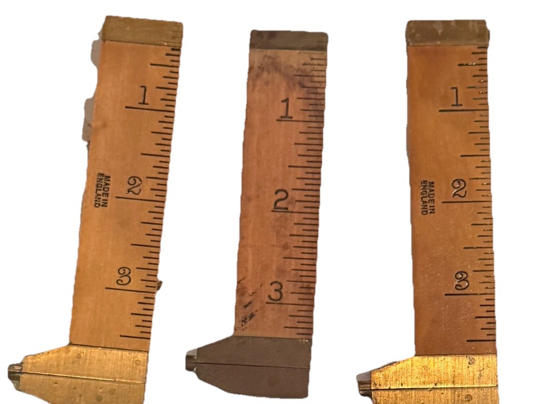 Vintage Lufkin No. 014 & No. 014 (136) Wood Brass Calipers- Lot Of 3