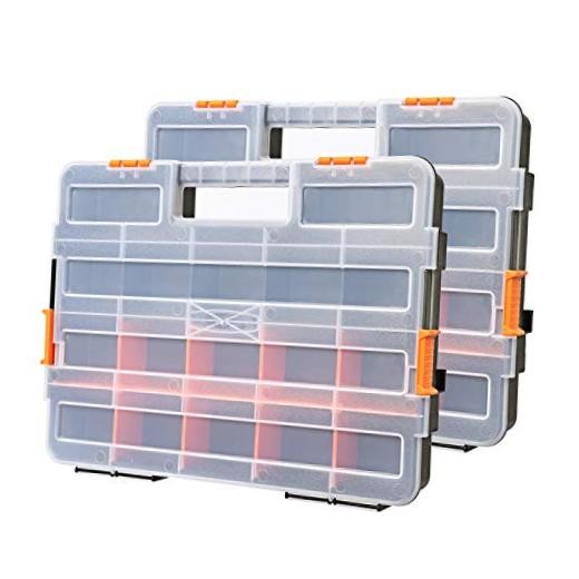 Tool Box Organizers, Interlocking Black Small Parts Organizer for Fasteners,