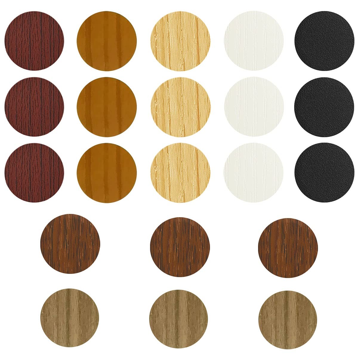 VIWIEU PVC Cover Caps Adhesive Screw Hole 0.79 inch diameter, Multicolored