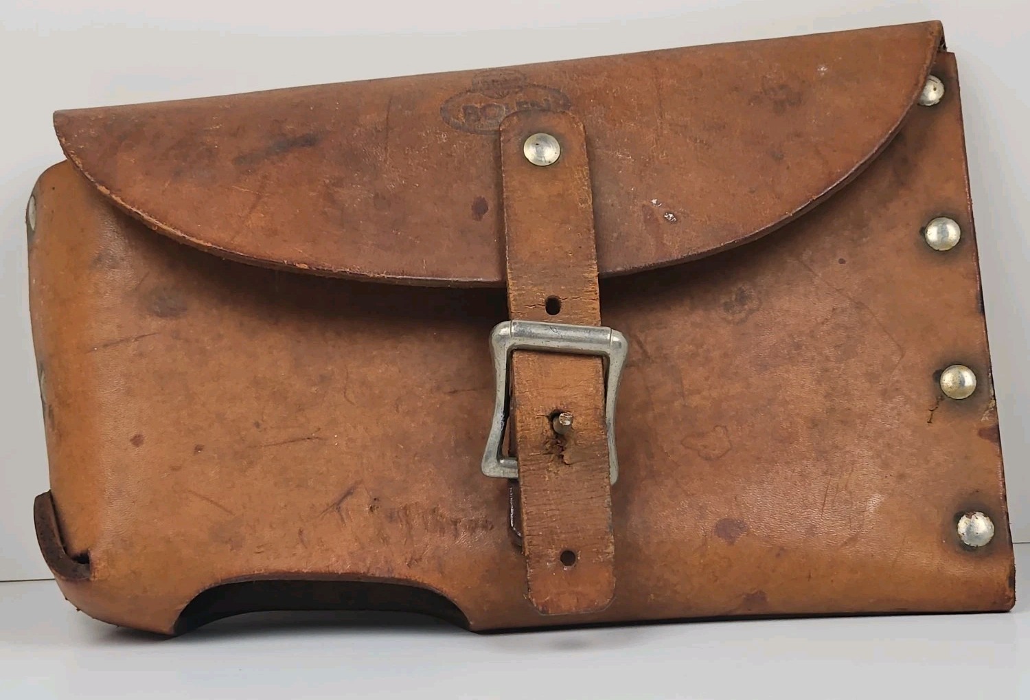 Vintage Bolen Leather Axe Cover Sheath Riveted Buckle Tool Pouch Model S-5595