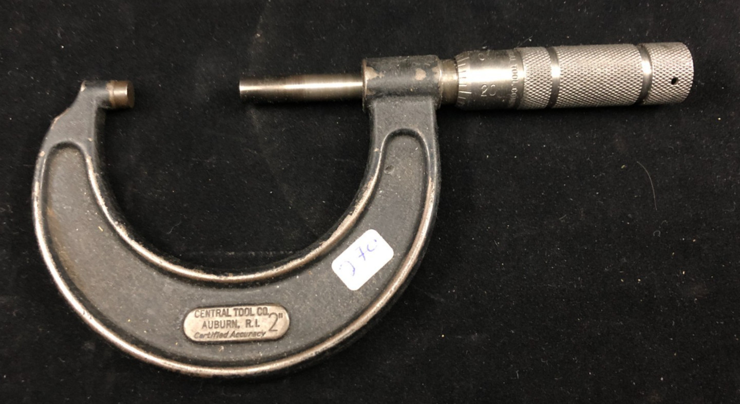 “Central Tool Co. Auburn R.I.” 2-inch Micrometer “Certified Accuracy”