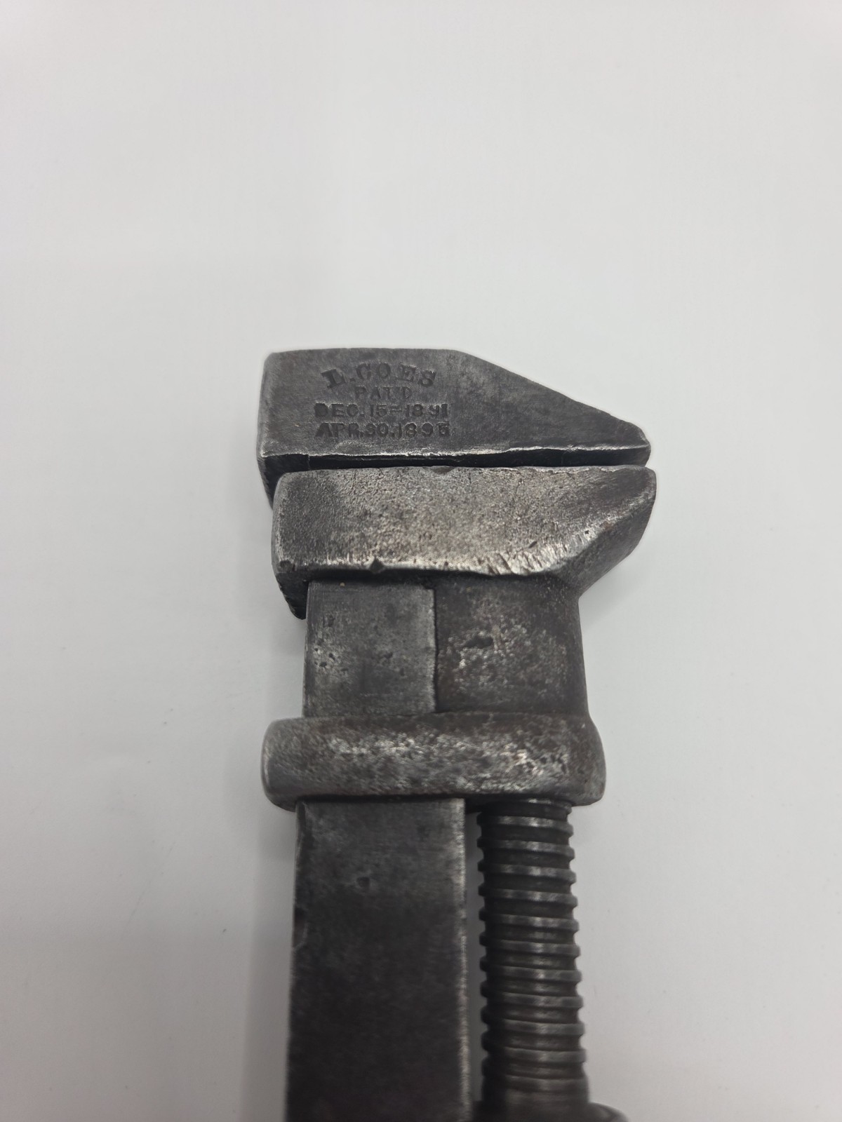 Antique L. Coes & Co. Patent 1891 Adjustable Wrench 6-1/2”