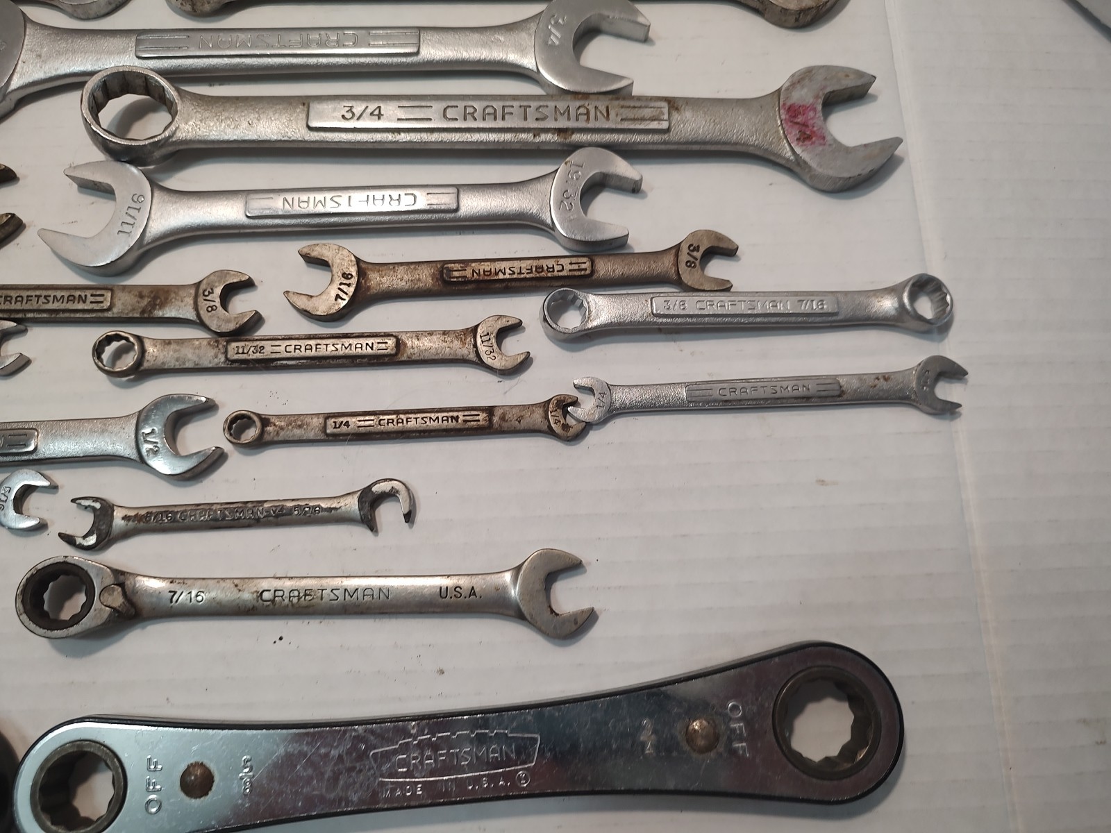 🔥 Craftsman Wrenches (Lot Of 33) Vintage Assorted Sizes-SAE – All Made In USA.