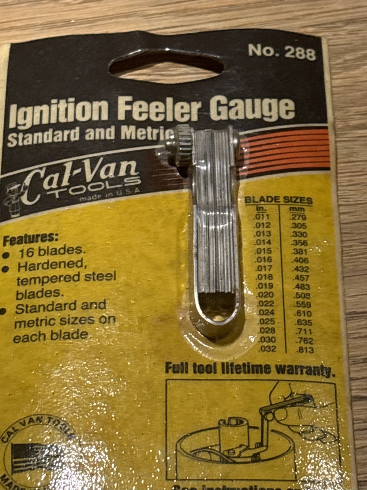 New Old Stock Cal Van 288 Ignition Feeler Gauge Set. Standard And Metric. USA .