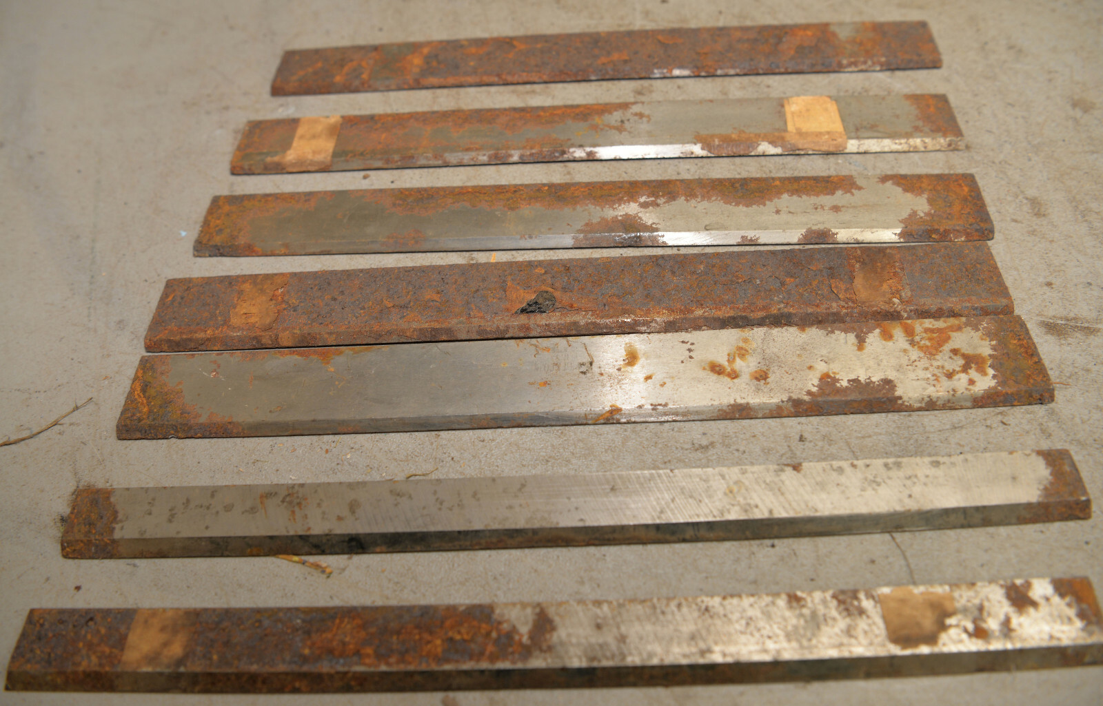 7 vintage 12″ planer jointer blades Delta Rockwell craftsman wood tool lot P2