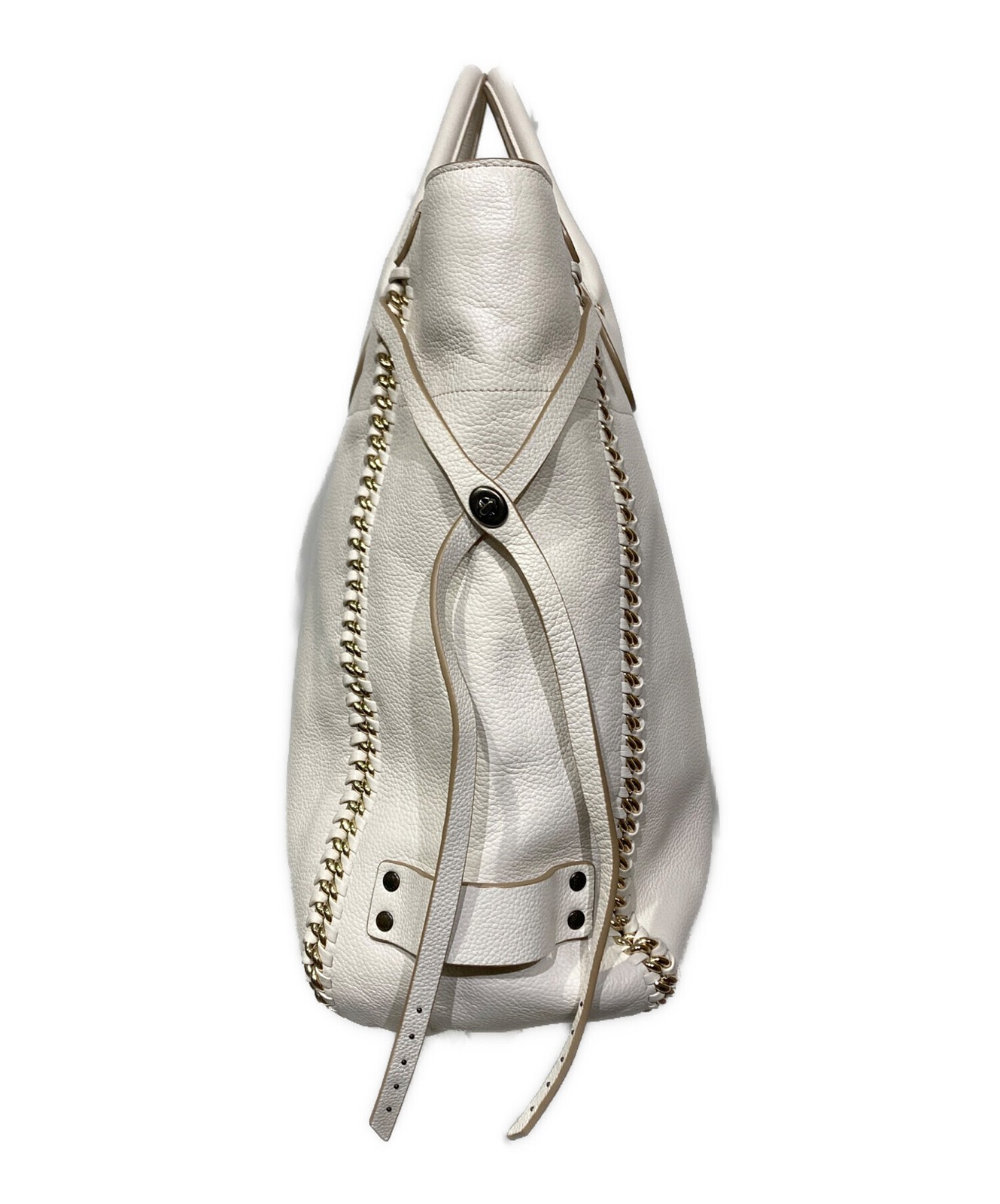 COACH Tote Bag 34751 37cm Height 33cm Width 12cm Handle White Used