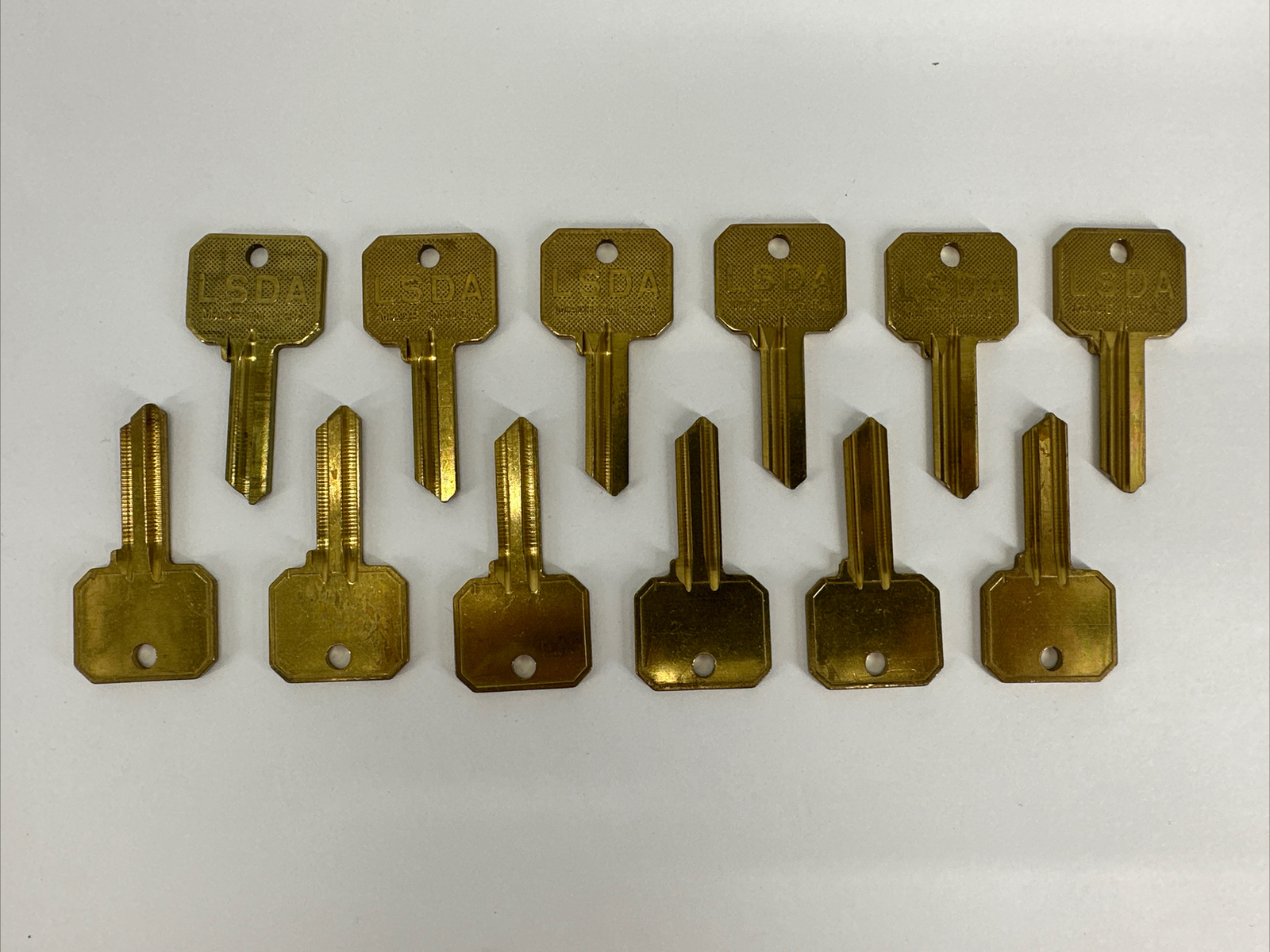 LOT OF 12 LSDA 2″ Long Uncut Key Keys Made in USA