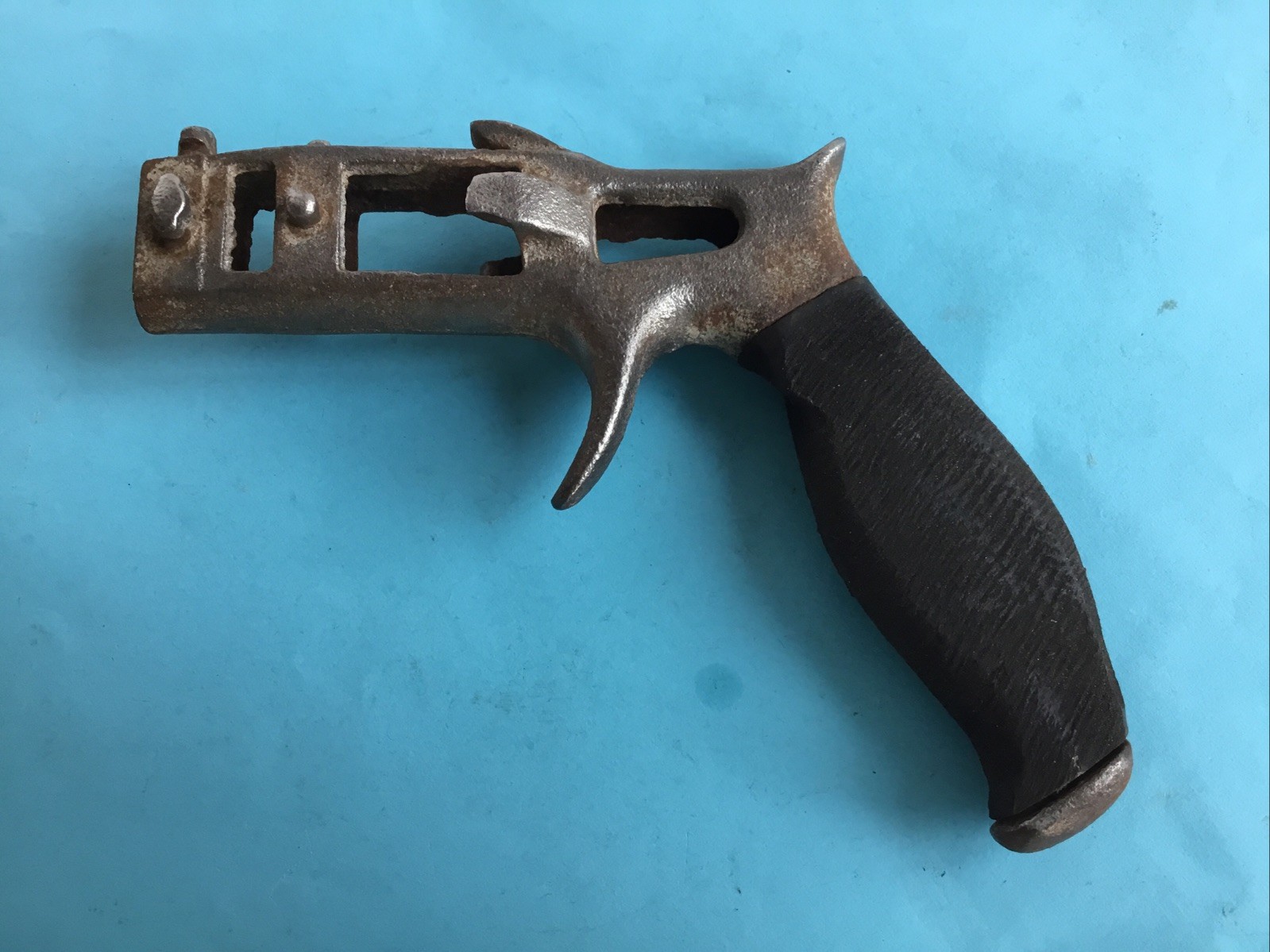 Vtg Cast Iron Cushion Grip Gun Grip Hack Saw Handle Late 19th / Early 20th Cent