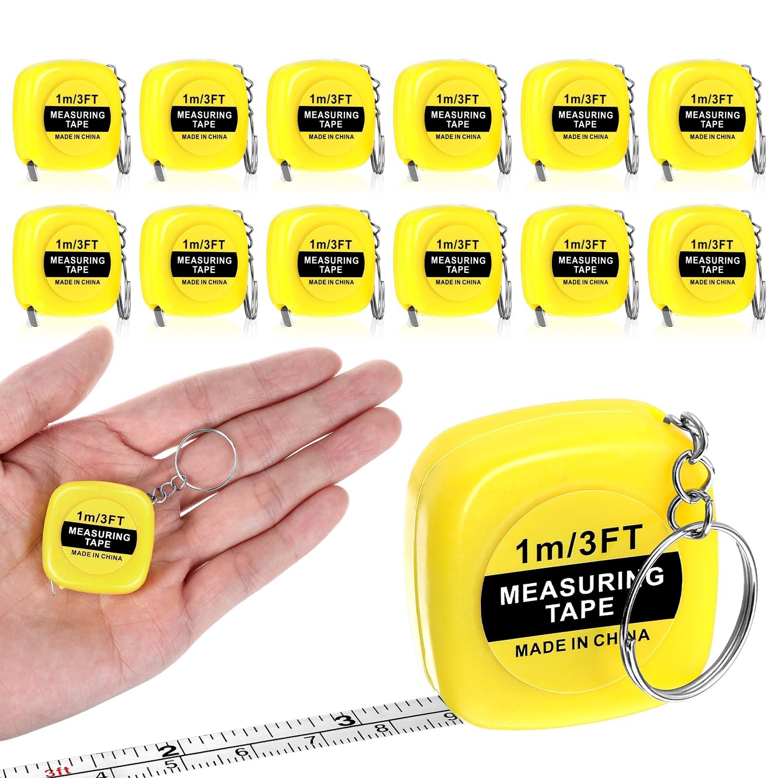 Grevosea 12 Pieces Mini Tape Measure Keychains, 2 Inch Functional Small Tape …
